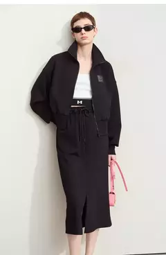 Amii-abrigo corto informal con cremallera para mujer, sudadera holgada de cuello alto, chaqueta deportiva de calle, Otoño, 2024, 12443222 - comprar en línea