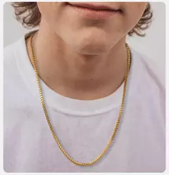 Vnox Punk Rock Foxtail Franco Collares de cadena para hombres y niños, collar de eslabones cubanos de acero inoxidable chapado en oro, joyería hippie fresca - comprar en línea
