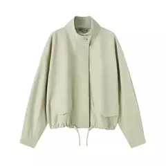 Imagen de Semir-ropa de abrigo para mujer, chaqueta holgada con hombros caídos y cuello levantado, nueva chaqueta con estampado de letras, primavera 2024