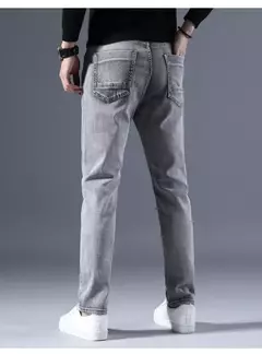 Sulee-pantalones vaqueros clásicos para hombre, Jeans azules, elásticos avanzados, rectos, de algodón, talla grande, 2024 on internet