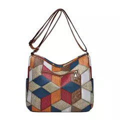 Imagen de Bolso cruzado Vintage elegante para mujer, bolso de moda, bolso de hombro con múltiples bolsillos, bolso cruzado Retro que combina con todo para uso diario