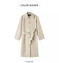 Semir-gabardina de cintura larga para mujer, abrigo holgado de manga raglán con solapa y Triple protección, color caqui, novedad de primavera, 2024