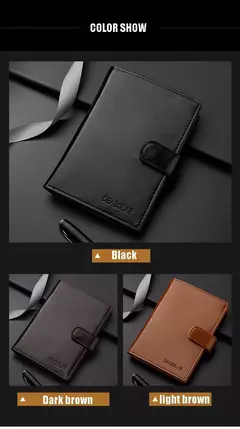Cartera de cuero para pasaporte de alta capacidad para hombre, múltiples ranuras para tarjetas y una ventana de identificación transparente, bolso para tarjetas de visita Vintage - Eleganzie