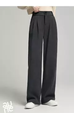 Imagen de TOYOUTH-pantalones informales gruesos para mujer, pantalón largo de felpa de cintura alta, recto, pierna ancha, para oficina, invierno, 2024