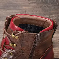 Imagen de Botas talla 7-13 para hombre, marca 2024, botas cómodas de moda de cuero # AL603C4