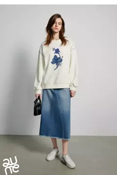 Imagen de TOYOUTH-Sudadera con bordado de flores para mujer, jersey de manga larga con cuello redondo, ropa de calle, Tops, novedad de primavera 2024