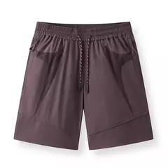 Semir-pantalones cortos informales con paneles para hombre, novedad de verano, cintura elástica, corte holgado, estilo al aire libre, 2025 - tienda en línea