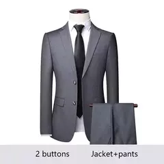 Trajes de hombre de alta calidad para boda, 2 piezas, 3 conjuntos de Blazers, chaquetas formales elegantes, chaleco, pantalones, abrigos, traje clásico completo 2024 - buy online