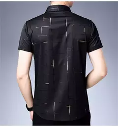 Image of Camisa de manga corta informal de negocios para hombre, Top resistente a las arrugas sin hierro, fácil cuidado, ajuste cómodo para oficina y trabajo