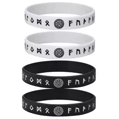 Vnox Pulsera de silicona de 12 mm para hombres, pulsera de silicona de caucho suave, juego de brazaletes con runas y brújula vikinga nórdica - comprar en línea
