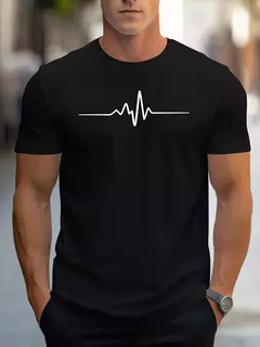 Camiseta de manga corta con cuello redondo para hombre, 100% algodón, talla grande, con estampado gráfico creativo, ajustada, informal, deportiva - buy online