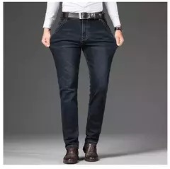 Pantalones de negocios clásicos de talla grande 28-46 para primavera y otoño, pantalones vaqueros informales a la moda de marca para hombre, pantalones vaqueros rectos elásticos - buy online