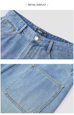 Semir-pantalones vaqueros de Estilo Vintage para hombre, pantalón de paracaidista de pierna recta, holgado, a la moda, novedad de verano, 2024 - buy online