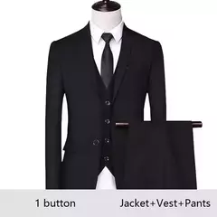 Traje de hombre para boda, 3 piezas, 2 conjuntos, Blazers, chaquetas elegantes, chaleco, pantalones, abrigos de negocios de lujo, Formal coreano de alta calidad 2024