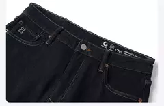SIMWOOD 2025 Otoño Invierno nuevo ajuste Regular 15oz pantalones vaqueros indecolorables hombres cómodo proceso cepillado forro pantalones vaqueros pesados on internet