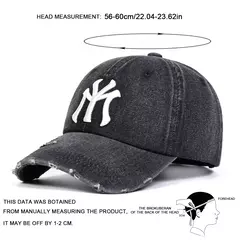 Imagen de Gorras de béisbol de mezclilla con agujero bordado de letras Unisex primavera otoño sombreros casuales ajustables al aire libre sombrero de protección solar