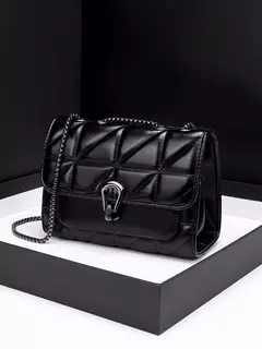 Bolso cruzado diagonal con tapa Retro para mujer, bolso bordado acolchado de cuero PU, bolso de hombro con cadena de diseñador de lujo a la moda