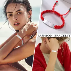 Vnox-pulsera de cadena de cuerda trenzada para hombre, brazalete con nombre personalizado, fecha, cita inicial, grabado personalizado, longitud ajustable - comprar en línea
