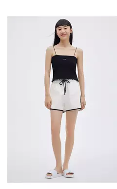 Semir-pantalones cortos de dormir para mujer, calzas blancas de estilo deportivo informal, delgadas y sueltas, para el hogar, Verano en internet