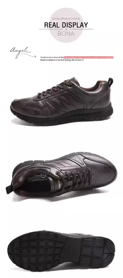 Imagen de BONA, recién llegado, zapatos informales de estilo Popular para hombre, zapatos planos con cordones para hombre, zapatos planos de microfibra para hombre, cómodos, ligeros, suaves y rápidos