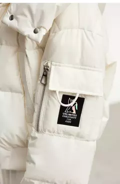 AMII-Chaqueta de plumón minimalista para mujer, Abrigo acolchado con tapa extraíble, grueso y cálido, ropa de moda para invierno, 2024, novedad de 12344192