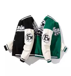 Image of Chaqueta de béisbol con letras estampadas para hombre, abrigo de Hip Hop, ropa de calle bordada, escenario, DJ, Club, Bomber, 2023