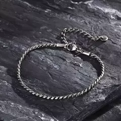 Vnox Punk hombres pulseras de cadena de eslabones de serpiente, pulsera de cadena brillante de acero inoxidable trenzado de Color negro plateado, joyería de uso cómodo - comprar en línea