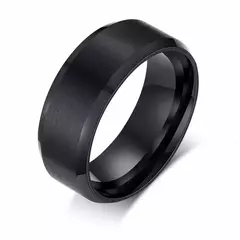 Imagen de Vnox Anillo de bodas clásico para hombres y mujeres, joyería de acero inoxidable para dedo, anillo liso clásico de 6 mm y 8 mm