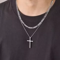 Collar Cruzado en Capas con Diseño Cubano – Estilo y Fe para Hombres