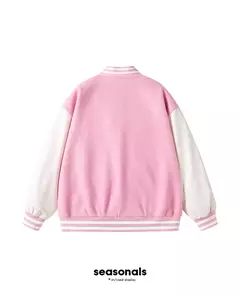 Chaqueta Bomber hombres mujeres flocado Hip Hop suelta Casual Patchwork abrigo Unisex bordado High Street Varsity béisbol prendas de vestir - Eleganzie
