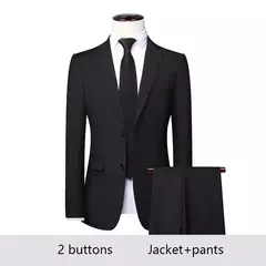 Trajes de hombre de alta calidad para boda, 2 piezas, 3 conjuntos de Blazers, chaquetas formales elegantes, chaleco, pantalones, abrigos, traje clásico completo 2024 - online store
