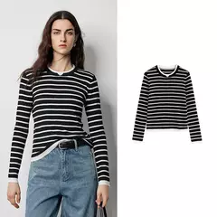TOYOUTH-suéter de punto de lana para mujer, Jersey falso de dos piezas de Color contrastante, ajustado, otoño e invierno, 2024 en internet