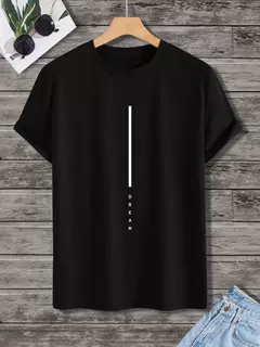 Camiseta holgada de verano 100% algodón con estampado de letras DREAM para hombre, camiseta deportiva informal ajustada con cuello redondo y manga corta - buy online