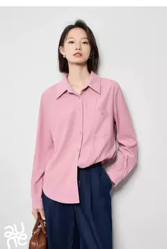 TOYUTH-Blusa Vintage de pana para mujer, camisa de manga larga con cuello vuelto, ropa de trabajo, Tops, Otoño, 2024