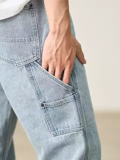 SIMWOOD 2025 Primavera Verano nuevos pantalones vaqueros sueltos relajantes para hombres pantalones vaqueros Cargo de tela de 11oz - Eleganzie