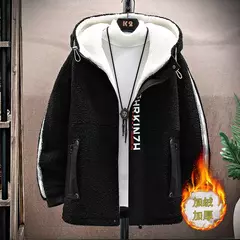 Parkas de piel sintética de lana de alta calidad para hombres, abrigo cálido informal de moda, ropa de calle cálida para pareja, chaqueta de lana de cordero para invierno on internet