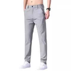 2025 Joggers de verano para hombre, tela fina de seda de hielo, pantalones casuales elásticos de cuatro lados, pantalones Cargo, ropa de calle, pantalones de chándal