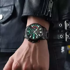 Imagen de Relojes de pulsera CURREN deportivos informales de cuarzo con cronógrafo, reloj de acero inoxidable a la moda para hombre, reloj con fecha automática para hombre