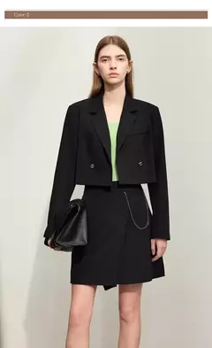 AMII minimalismo Casual faldas cortas mujeres alta Rase 2024 otoño nueva moda viajero señora chaqueta recta falda acampanada 12343035 - Eleganzie