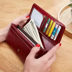 Cartera de piel para mujer Carteras largas de lujo para mujer, monederos a la moda, bolsas para dinero, bolsos 2022, tarjetero para mujer - comprar en línea