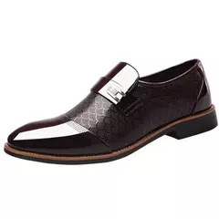 Zapatos formales versátiles y elegantes para hombre, zapatos de cuero con hebilla, talla grande, para boda