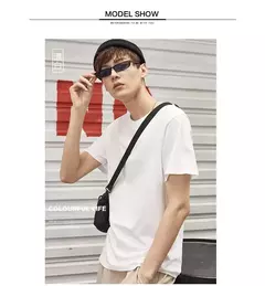 Image of Metersbonwe Camiseta de manga corta para hombre, algodón puro perenne, camisetas monocromáticas informales, camisetas de gran oferta