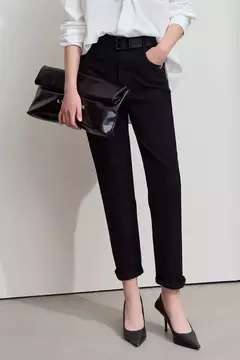 Amii 2025 primavera Casual Slim mujeres Jeans pantalones elásticos de cintura algodón Jeans cónicos moda alta calidad DenimTrousers 12541126 - tienda en línea