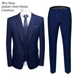 Traje elegante para hombre para boda, 3 piezas, 2 conjuntos, chaquetas, chaleco, pantalones, Blazers, abrigos formales de negocios para novio, disfraz 2025 - Eleganzie