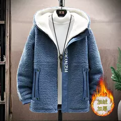 Parkas de piel sintética de lana de alta calidad para hombres, abrigo cálido informal de moda, ropa de calle cálida para pareja, chaqueta de lana de cordero para invierno - buy online