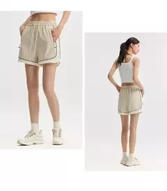 Semir-pantalones cortos deportivos de secado rápido para mujer, Shorts holgados, elegantes, a la moda, verano, 2024 - Eleganzie