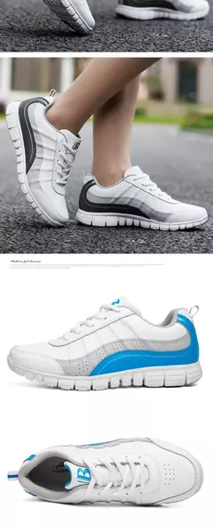 Imagen de BONA, nuevo estilo novedoso, zapatos para correr para mujer, zapatos atléticos con cordones, zapatos para caminar al aire libre, zapatos para correr, zapatillas cómodas
