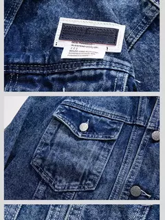 Chaqueta informal de moda para hombre, Top de mezclilla lavada, chaqueta vaquera holgada de talla grande para otoño, chaqueta para hombre - online store