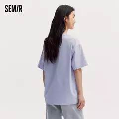 Semir-Camiseta de manga corta para mujer, Top de longitud media con hombros caídos, holgado e informal, con estampado de frutas y letras, novedad de verano 2024 - tienda en línea