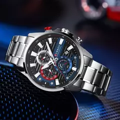 Relojes de pulsera CURREN deportivos informales de cuarzo con cronógrafo, reloj de acero inoxidable a la moda para hombre, reloj con fecha automática para hombre - Eleganzie